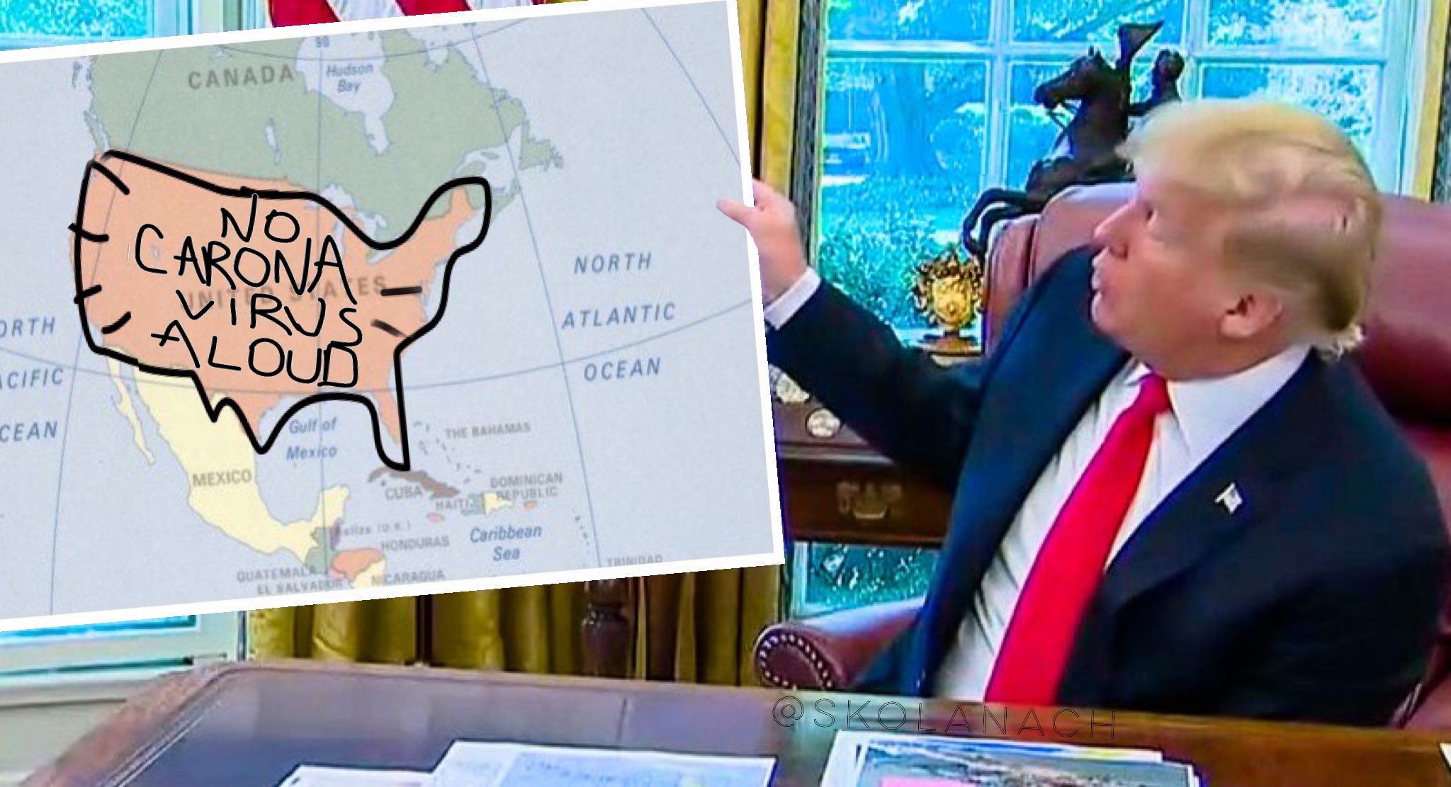 Trump protects America from the coronavirus Blank Meme Template