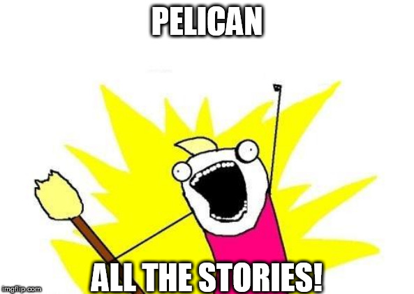 X All The Y Meme | PELICAN ALL THE STORIES! | image tagged in memes,x all the y | made w/ Imgflip meme maker