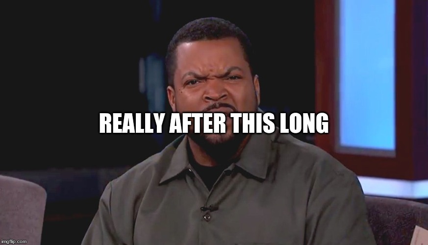 Really? Ice Cube | REALLY AFTER THIS LONG | image tagged in really ice cube | made w/ Imgflip meme maker