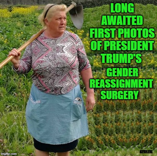 LONG AWAITED FIRST PHOTOS OF PRESIDENT TRUMP'S; GENDER REASSIGNMENT SURGERY; KEWLEW | made w/ Imgflip meme maker