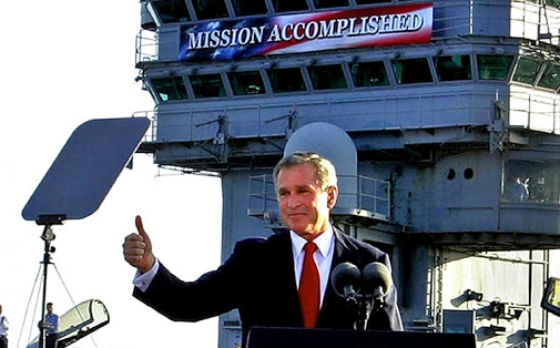 Bush Mission Accomplished Trump coronavirus Blank Meme Template