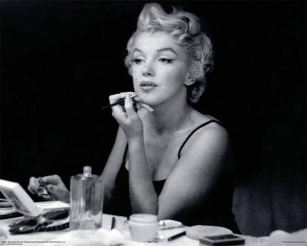 Marilyn Monroe Applying Lipstick Blank Meme Template