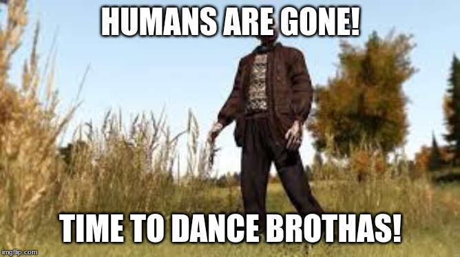DayZ | HUMANS ARE GONE! TIME TO DANCE BROTHAS! | image tagged in dayz | made w/ Imgflip meme maker