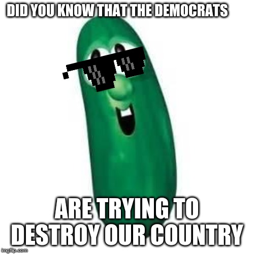 larry the cucumber did you know | DID YOU KNOW THAT THE DEMOCRATS; ARE TRYING TO DESTROY OUR COUNTRY | image tagged in larry the cucumber did you know | made w/ Imgflip meme maker