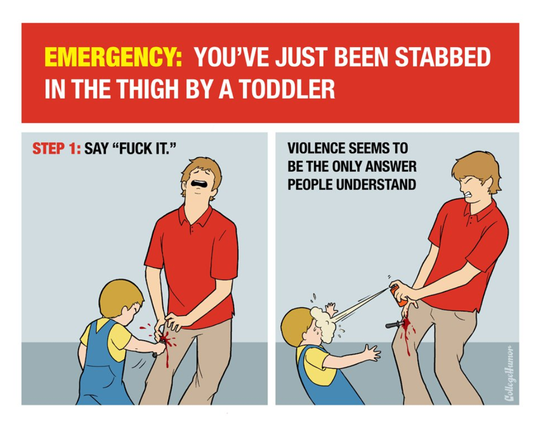 Stabbed by Toddler Blank Meme Template