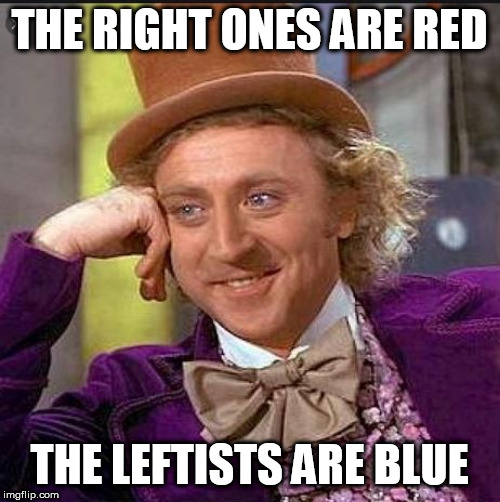 THE RIGHT ONES ARE RED THE LEFTISTS ARE BLUE | made w/ Imgflip meme maker