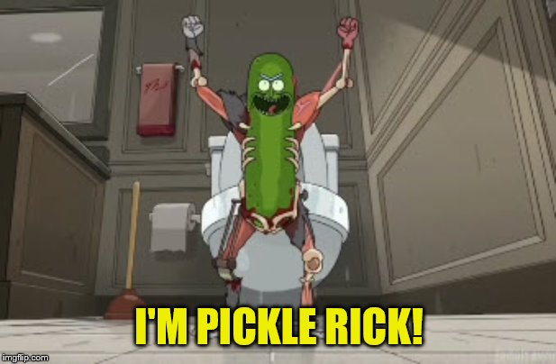 PICKLE RICK | I'M PICKLE RICK! | image tagged in pickle rick | made w/ Imgflip meme maker