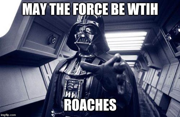 MAY THE FORCE BE WITH YOU | MAY THE FORCE BE WTIH ROACHES | image tagged in may the force be with you | made w/ Imgflip meme maker
