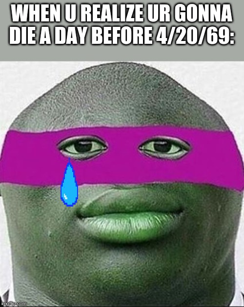 ahhhh yeet | WHEN U REALIZE UR GONNA DIE A DAY BEFORE 4/20/69: | image tagged in ahhhh yeet | made w/ Imgflip meme maker