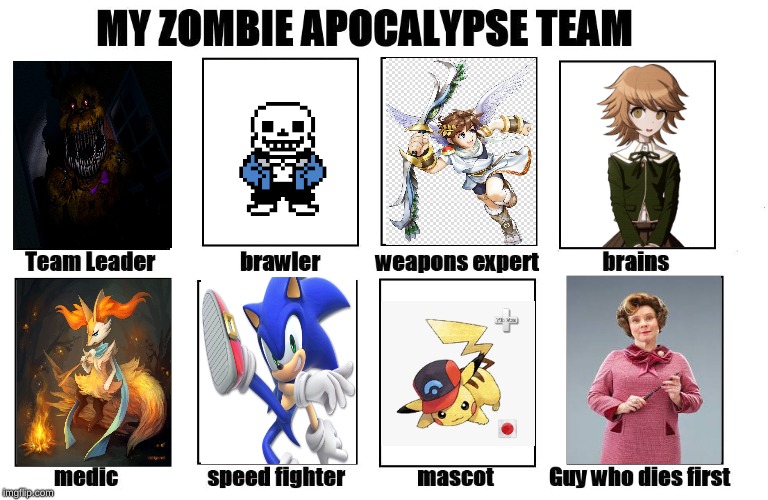 my zombie apocalypse team maker