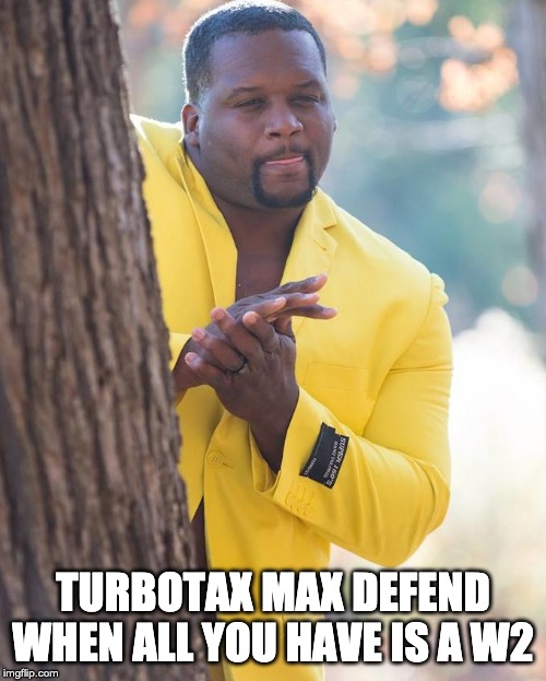 Anthony Adams Rubbing Hands | TURBOTAX MAX DEFEND WHEN ALL YOU HAVE IS A W2 | image tagged in anthony adams rubbing hands,Accounting | made w/ Imgflip meme maker