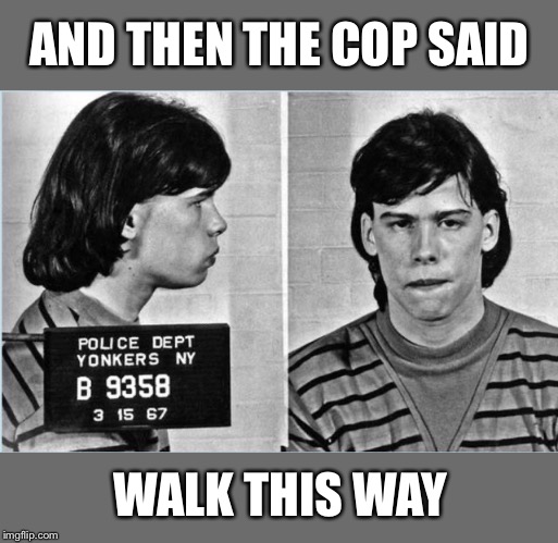 Sour Emotion | AND THEN THE COP SAID; WALK THIS WAY | image tagged in steven tyler,arrested,mugshot,aerosmith,funny picture | made w/ Imgflip meme maker