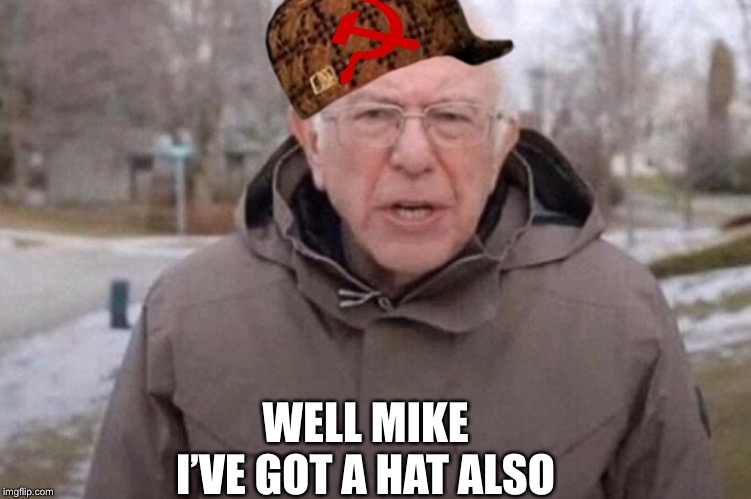 Bernie’s hat | WELL MIKE
I’VE GOT A HAT ALSO | image tagged in i am once again asking,hat,socialist,marxist | made w/ Imgflip meme maker