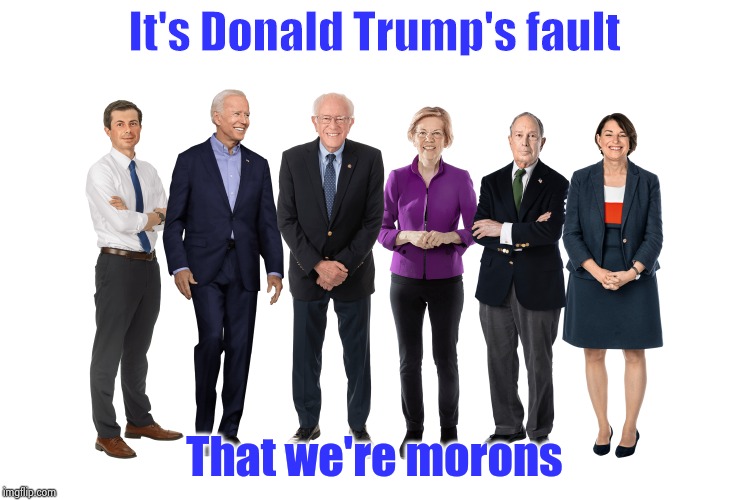 It's Donald Trump's fault That we're morons | made w/ Imgflip meme maker