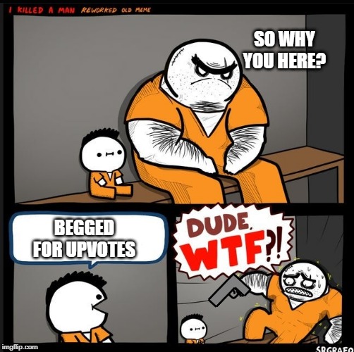 Srgrafo dude wtf | SO WHY YOU HERE? BEGGED FOR UPVOTES | image tagged in srgrafo dude wtf | made w/ Imgflip meme maker
