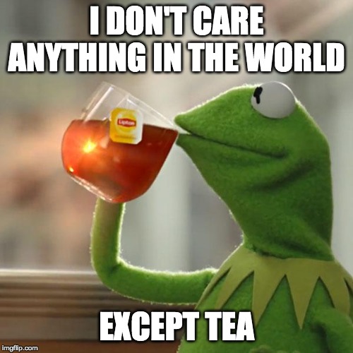 But That's None Of My Business | I DON'T CARE ANYTHING IN THE WORLD; EXCEPT TEA | image tagged in memes,but thats none of my business,kermit the frog | made w/ Imgflip meme maker