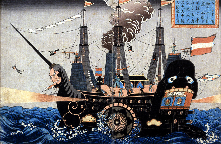 Commodore Perry steamship Japanese art Blank Meme Template