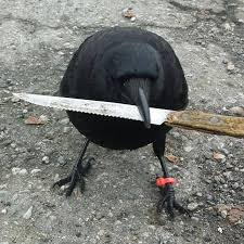 Bird with knife Blank Meme Template