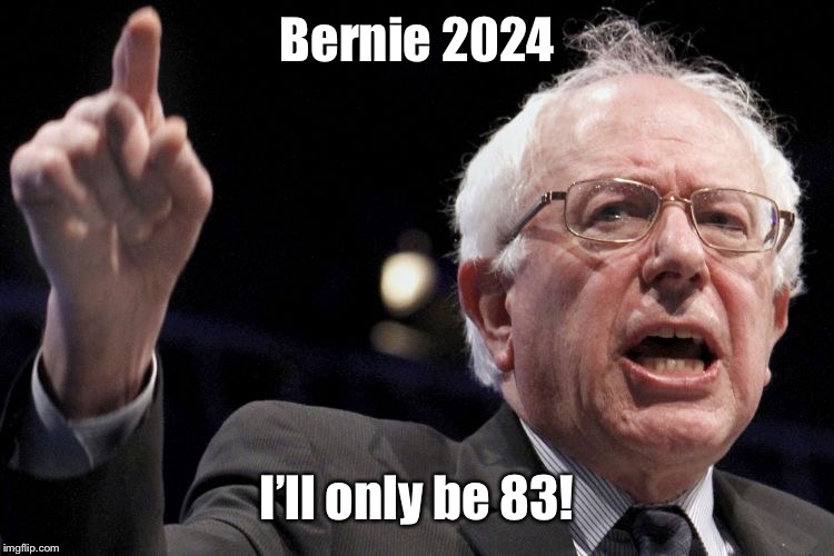 Bernie Sanders | Bernie 2024 I’ll only be 83! | image tagged in bernie sanders | made w/ Imgflip meme maker
