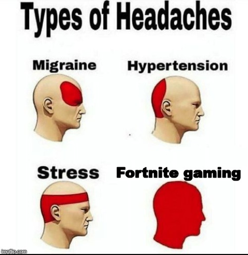 Types of Headaches meme | Fortnite gaming | image tagged in types of headaches meme | made w/ Imgflip meme maker