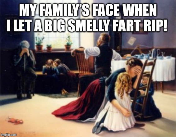 That face when... | MY FAMILY’S FACE WHEN I LET A BIG SMELLY FART RIP! | image tagged in humor,that face you make when | made w/ Imgflip meme maker