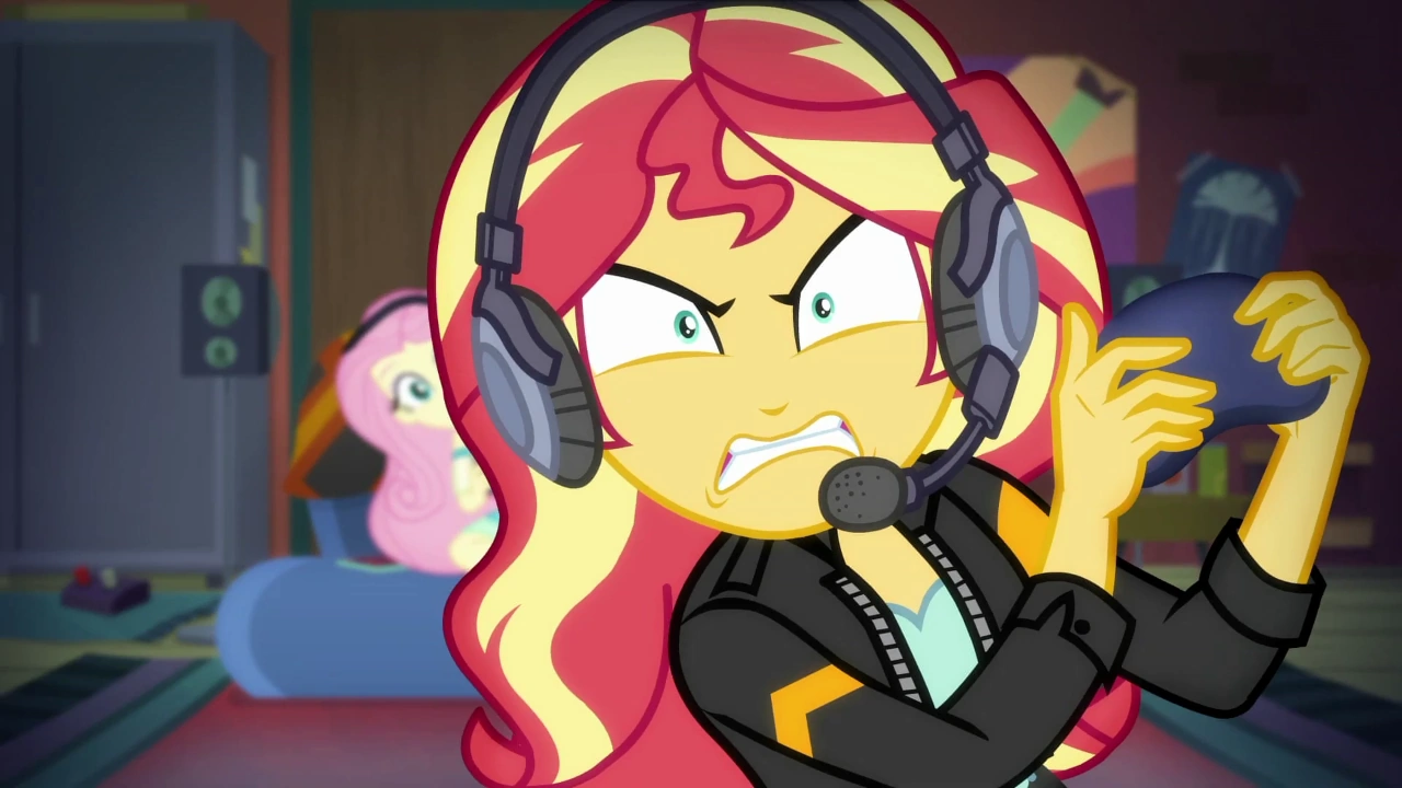 Angry Sunset Shimmer plays Blank Meme Template