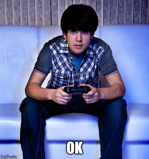 Kid Playing Video Games | OK | image tagged in kid playing video games | made w/ Imgflip meme maker