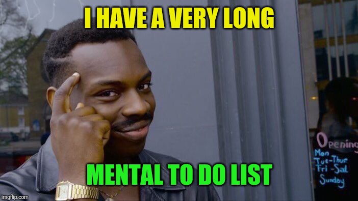 Roll Safe Think About It Meme | I HAVE A VERY LONG MENTAL TO DO LIST | image tagged in memes,roll safe think about it | made w/ Imgflip meme maker