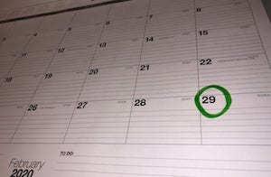 Feb 29th Leap Year Calendar Blank Meme Template