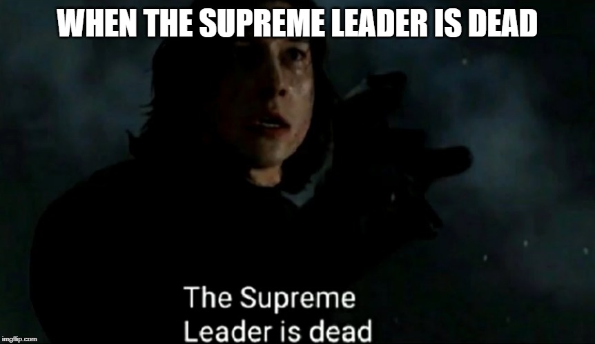 The Supreme Leader is dead | WHEN THE SUPREME LEADER IS DEAD | image tagged in the supreme leader is dead | made w/ Imgflip meme maker