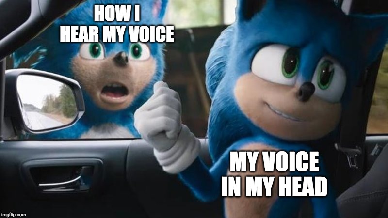Sonic Movie Old vs New | HOW I HEAR MY VOICE; MY VOICE IN MY HEAD | image tagged in sonic movie old vs new | made w/ Imgflip meme maker
