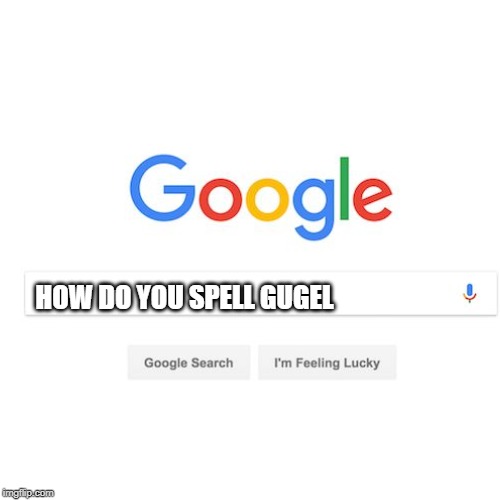 HOW DO YOU SPELL GUGEL | image tagged in google search,memes | made w/ Imgflip meme maker