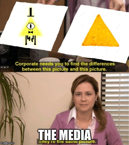 They're The Same Picture Meme | THE MEDIA | image tagged in office same picture | made w/ Imgflip meme maker