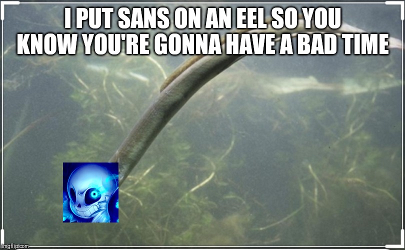 I PUT SANS ON AN EEL SO YOU KNOW YOU'RE GONNA HAVE A BAD TIME | made w/ Imgflip meme maker