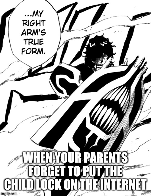 Don't be a Chad | WHEN YOUR PARENTS FORGET TO PUT THE CHILD LOCK ON THE INTERNET | image tagged in anime,manga,masturbation,funny | made w/ Imgflip meme maker