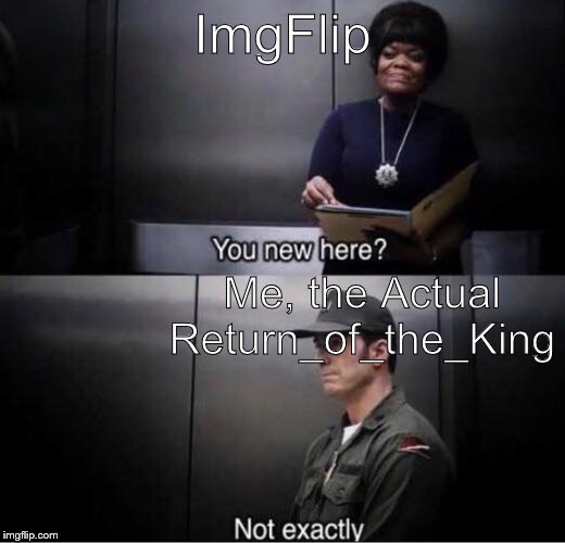 You new here? | ImgFlip; Me, the Actual Return_of_the_King | image tagged in you new here | made w/ Imgflip meme maker
