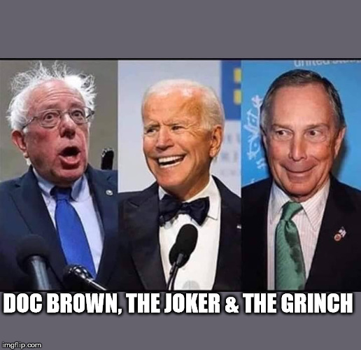 The Motley Crew | DOC BROWN, THE JOKER & THE GRINCH | image tagged in doc brown the joker  the grinch | made w/ Imgflip meme maker