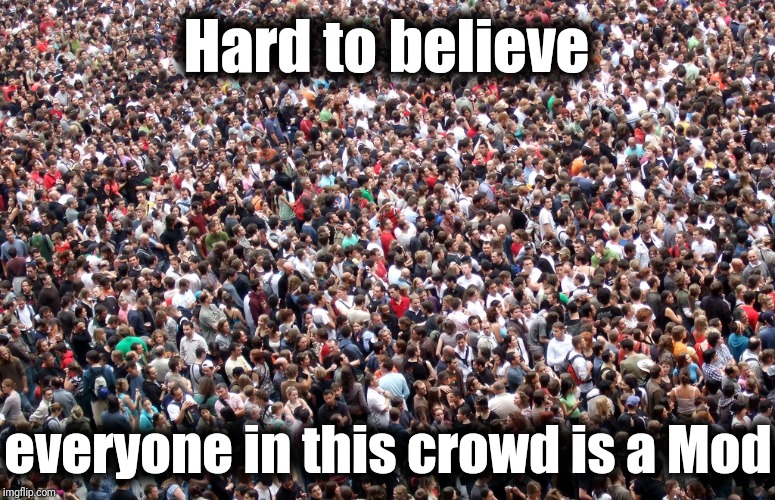 Interesting stream | Hard to believe; everyone in this crowd is a Mod | image tagged in crowd of people,mods,stream | made w/ Imgflip meme maker