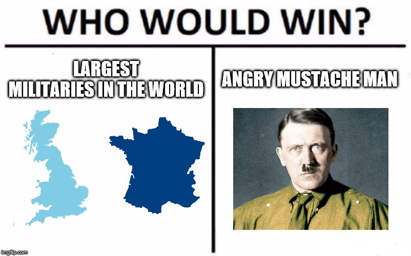 Who Would Win? Meme | LARGEST MILITARIES IN THE WORLD; ANGRY MUSTACHE MAN | image tagged in memes,who would win | made w/ Imgflip meme maker