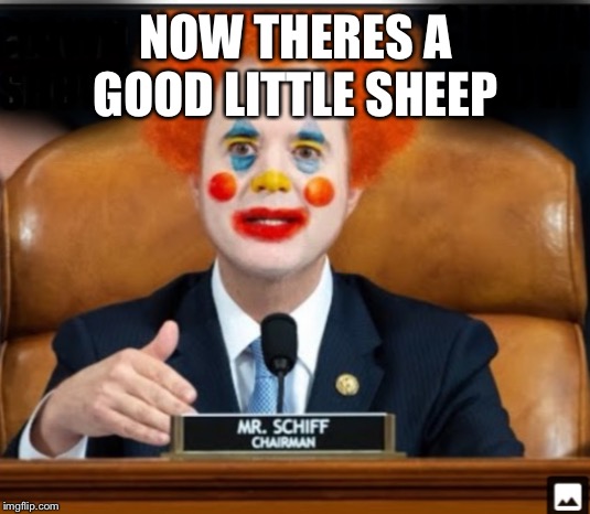 Insane Schiffty Clownshit | NOW THERES A GOOD LITTLE SHEEP | image tagged in insane schiffty clownshit | made w/ Imgflip meme maker