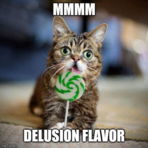 Lollipop  | MMMM DELUSION FLAVOR | image tagged in lollipop | made w/ Imgflip meme maker