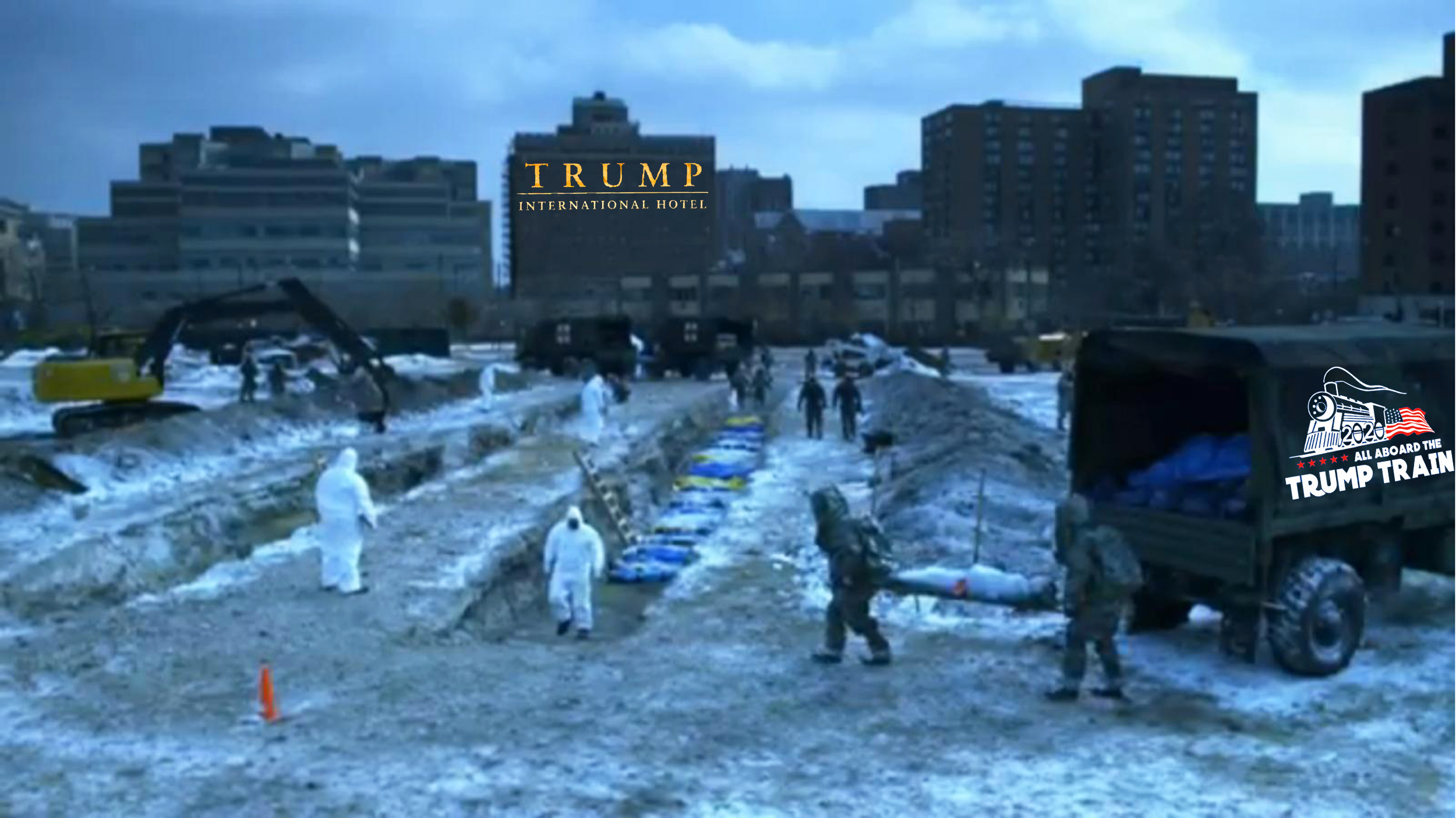 Trump Coronavirus Mass Burial Blank Meme Template