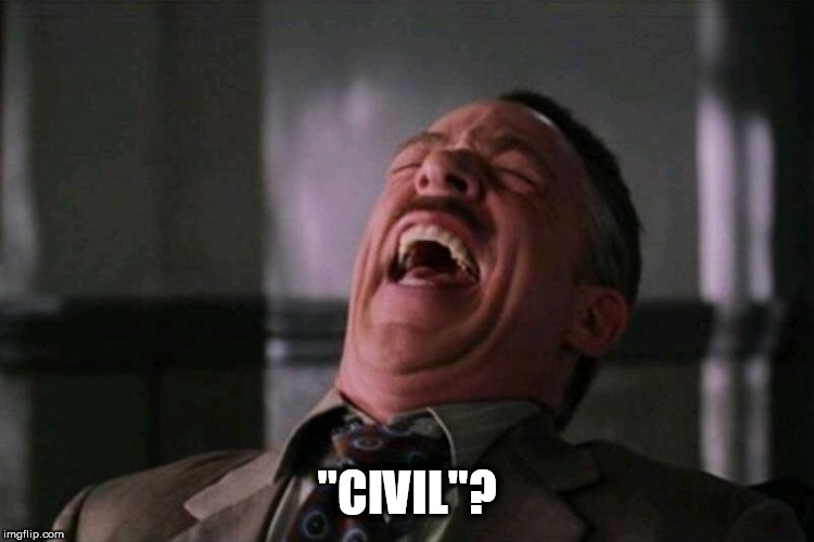 laughing hard | "CIVIL"? | image tagged in laughing hard | made w/ Imgflip meme maker