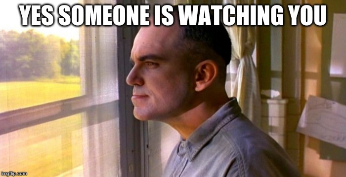 Hint, it is not a Russian bot | YES SOMEONE IS WATCHING YOU | image tagged in sling blade fishing,russian,someone is watching you,hide in your closet,paranoia sunday | made w/ Imgflip meme maker