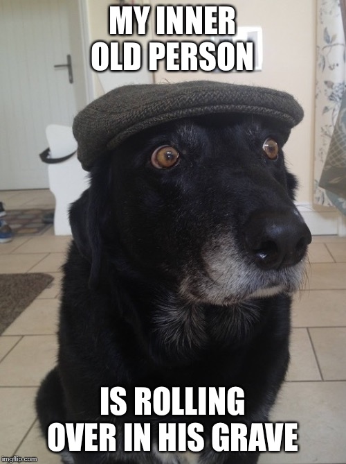 Back In My Day Dog | MY INNER OLD PERSON; IS ROLLING OVER IN HIS GRAVE | image tagged in back in my day dog | made w/ Imgflip meme maker