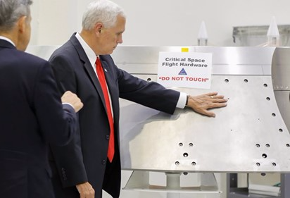 Mike Pence at NASA - do not touch Blank Meme Template