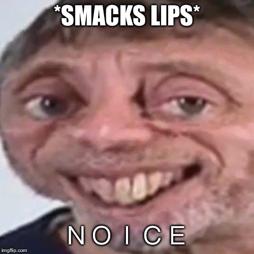 Noice | *SMACKS LIPS* ＮＯＩＣＥ | image tagged in noice | made w/ Imgflip meme maker