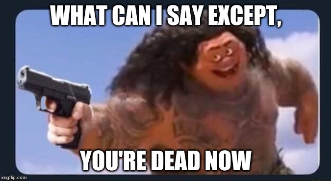 WHAT CAN I SAY EXCEPT, YOU'RE DEAD NOW | image tagged in memes | made w/ Imgflip meme maker