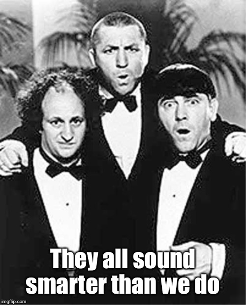 The Three Stooges | They all sound smarter than we do | image tagged in the three stooges | made w/ Imgflip meme maker