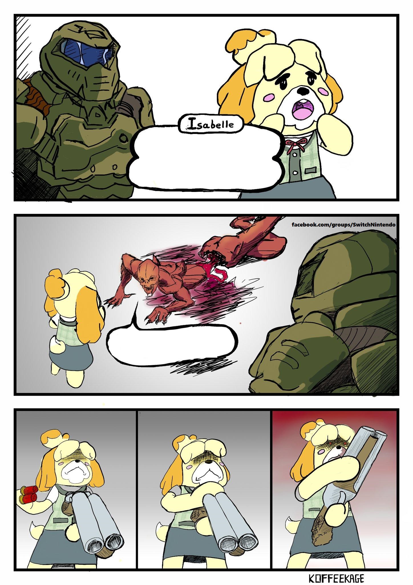 High Quality Isabelle Doomguy Blank Meme Template